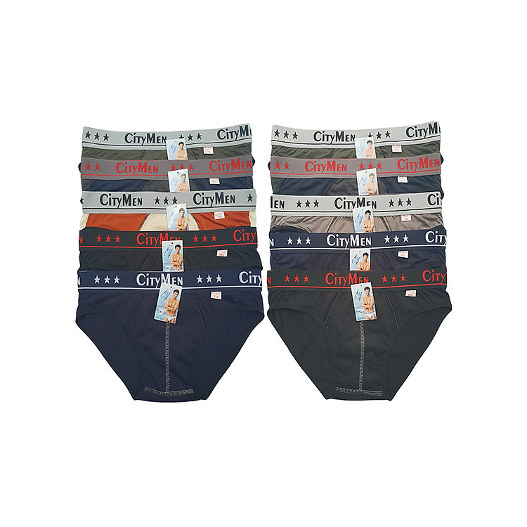 Combo 10 Quần Lót Nam vải cotton 2 chiều co giãn lưng CITYMEN, màu ngẫu nhiên, đồ lót - LMTK-CTM2C