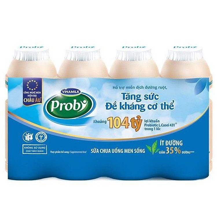 Sữa Chua Uống Ít Đường Probi 130ML (Lốc 4 Chai) - 8934673303521