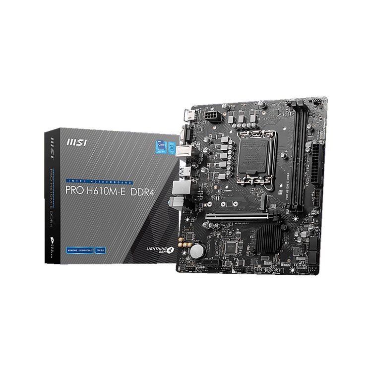 Mainboard MSI PRO H610M-E DDR4 ( Chipset H610/LGA1700/M-ATX ) - Hàng Chính Hãng