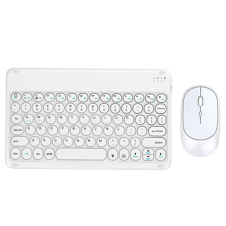 Bluetooth Wireless Keyboard Mouse Combo Cordless Rechargeable White