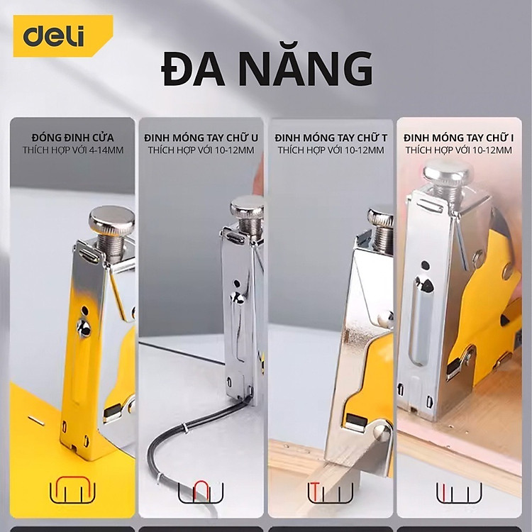 Súng Bắn Ghim DELI TOOLS Cầm Tay Đa Năng - Ảnh 2