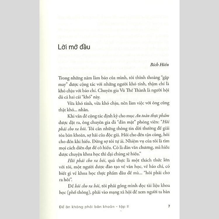 Để Ăn Không Phải Băn Khoăn - Đối Thoại Về An Toàn Thực Phẩm (Tập II) - Ảnh 2