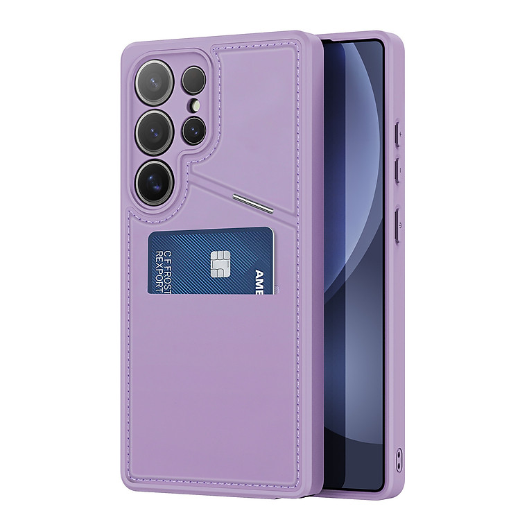Ốp Lưng Da Sạc Từ Tính Dành Cho Samsung Galaxy S25 Ultra DUX DUCIS Rafi II Series, có ngăn đựng thẻ, chân đế, Hàng Chính hãng