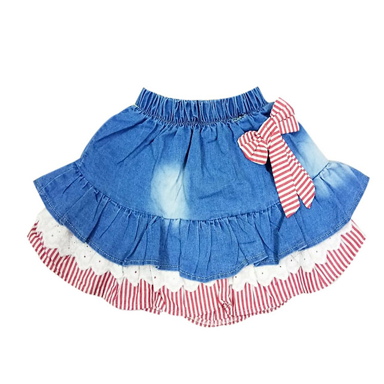 Chân Váy Jean Đuôi Cá 3 Tầng Cực Xinh Cho Bé