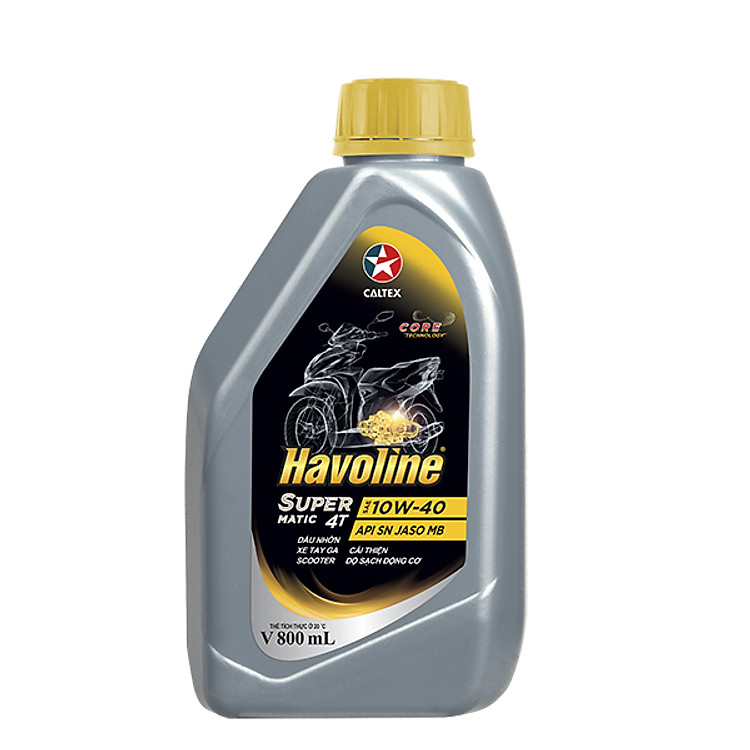 Dầu nhớt cao cấp xe tay ga Caltex Havoline SuperMatic 4T SAE 10W-40 800ml