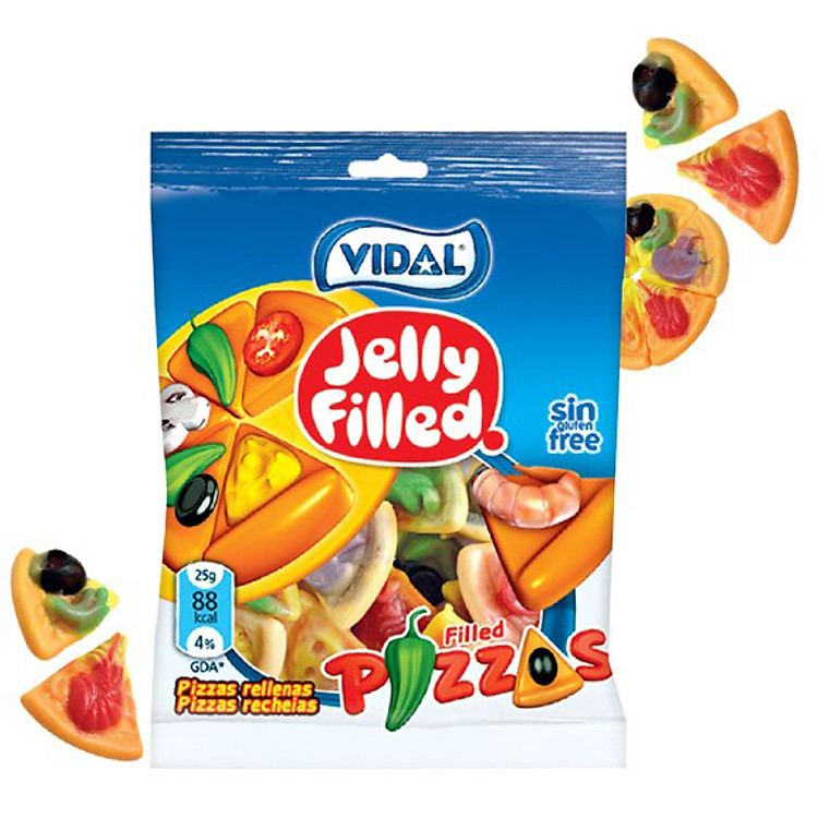 Kẹo Dẻo Hình Miếng Pizza Nhân Thạch Vidal (Gói 100g)