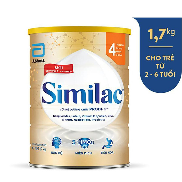 Combo 4 Sữa Bột Similac 2+ 1,6kg cho trẻ từ 2 tuổi trở lên