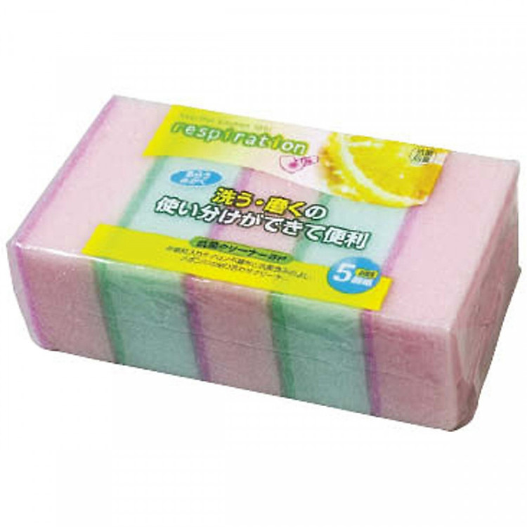 Miếng Bọt Biển Vệ Sinh Nhà Bếp, Rửa Bát Đa Năng (5 Miếng) Nhật Bản