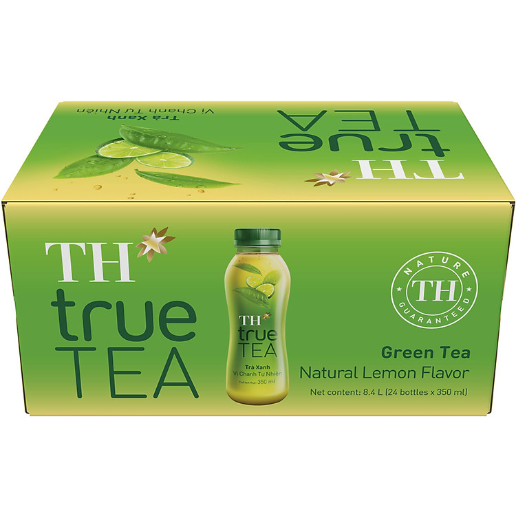 Thùng 24 chai Trà Xanh Vị Chanh Tự Nhiên THtrueTEA 350ml