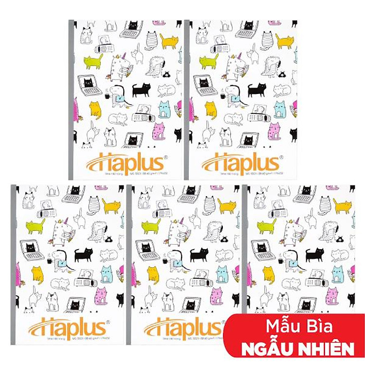 Tập Kẻ Ngang 80 Trang ĐL 60g/m2 Haplus 5501 (5 tập)