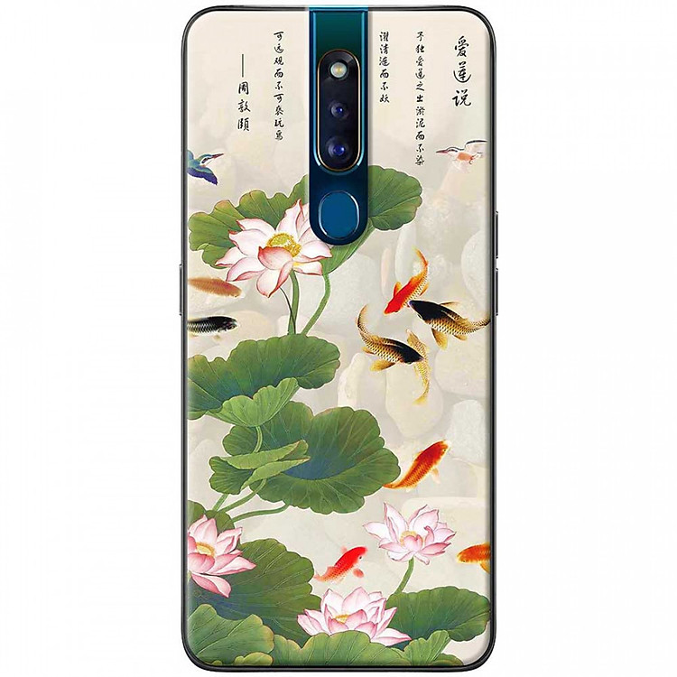 Ốp lưng dành cho Oppo F11 Pro mẫu Hoa sen cá