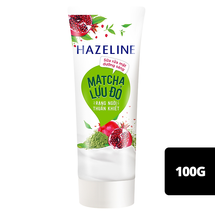 Sữa Rửa Mặt Hazeline Dưỡng Sáng Matcha Lựu Đỏ 100G