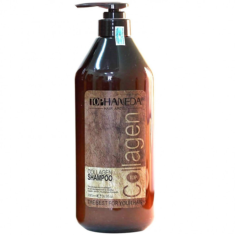 Dầu gội Top Haneda Collagen Shampoo phục hồi siêu mượt tóc 785ml - Hàng chính hãng
