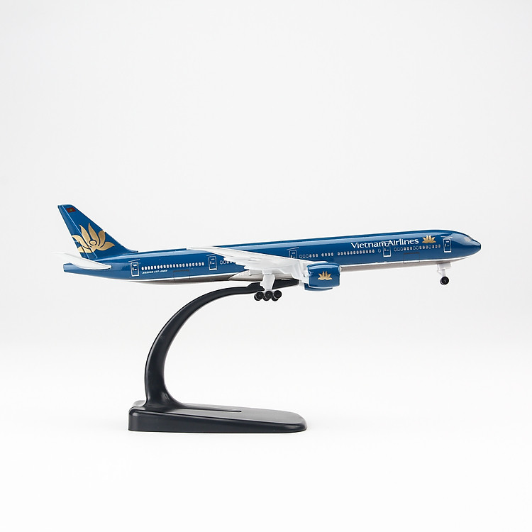Mô hình máy bay Boeing777 Vietnam Airlines (20cm) ( Xanh dương đậm,có bánh )