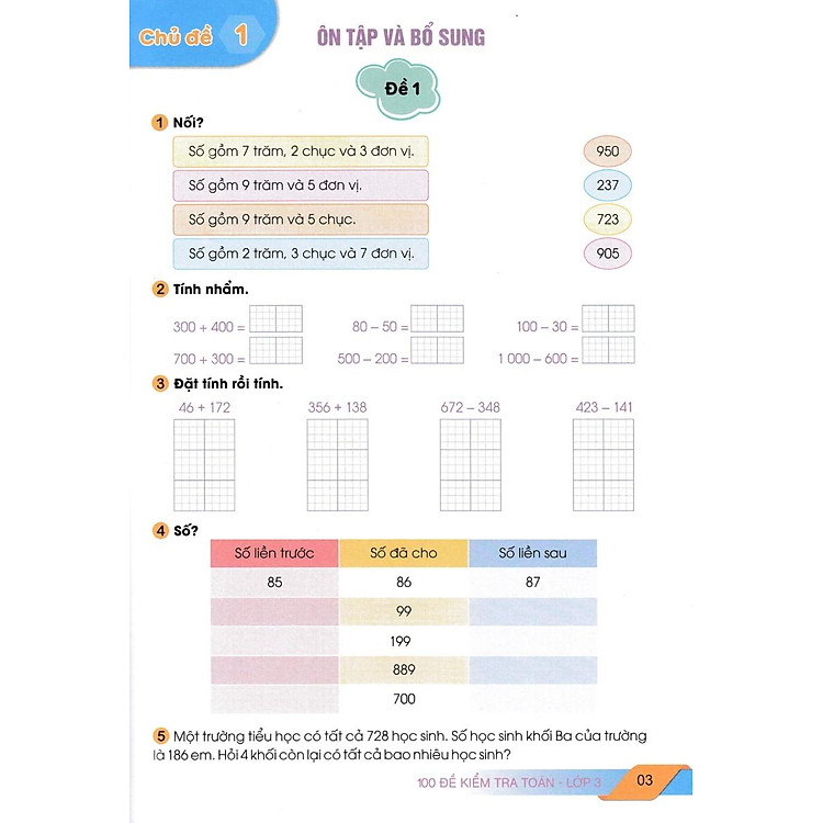 100 Đề Kiểm Tra Toán 3 - Ảnh 6