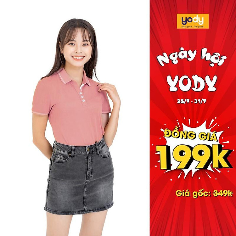 Áo Thun Polo Nữ YODY Chất Liệu Coolmax Lacoste Mền Mịn Và Thấm Hút Tốt - APN3516