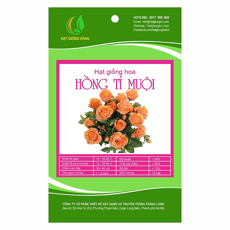 Hạt giống hoa Hồng tỉ muội Golden Seeds 10 Hạt