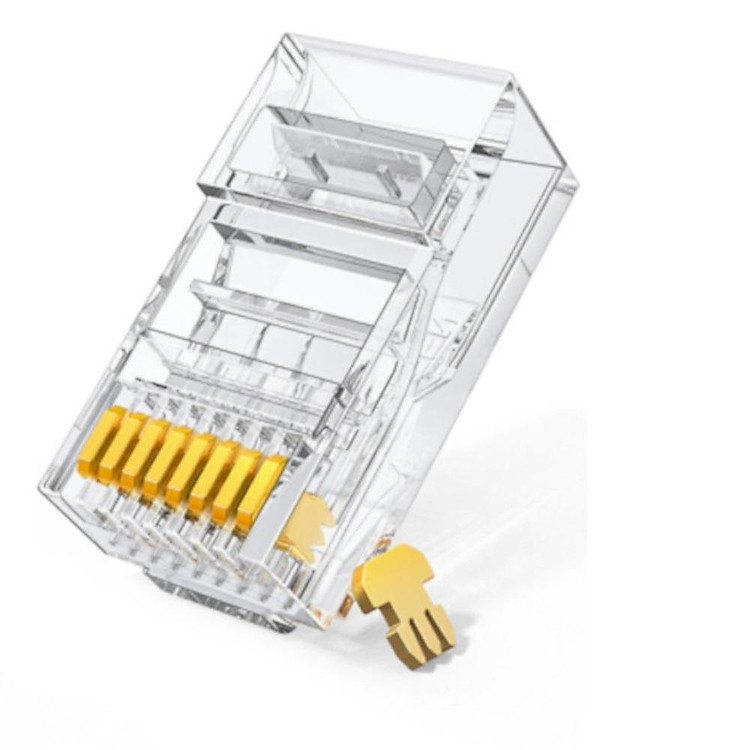 Đầu bấm mạng Hộp 100 cái RJ45 chuẩn Cat5e cao cấp mạ vàng 50U Ugreen 20802 NW176 Hàng chính hãng