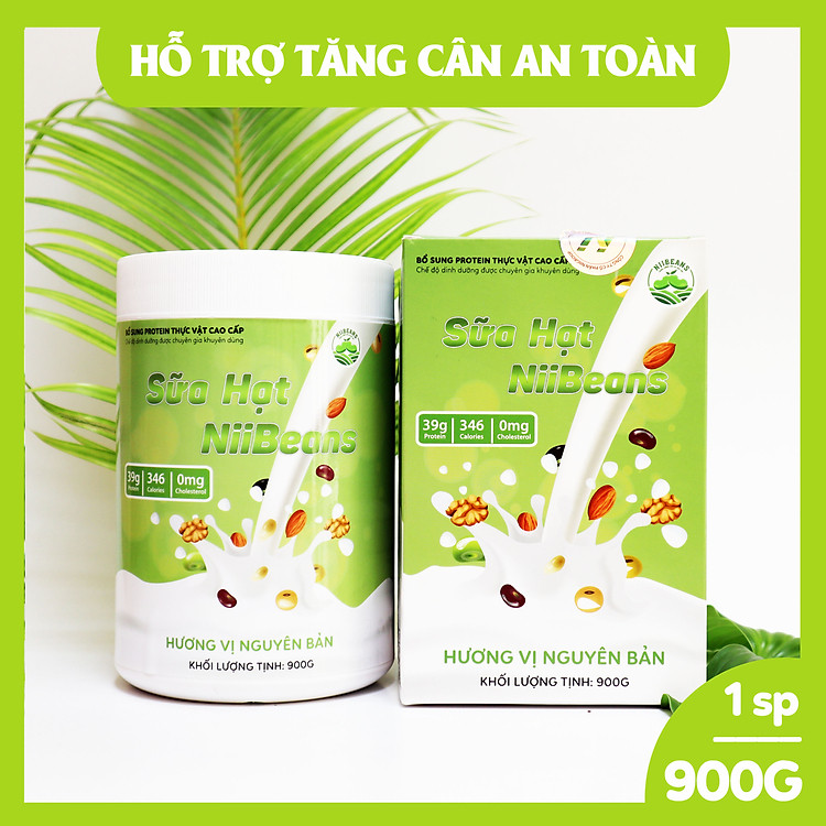 Sữa hạt NiiBeans Tăng cân Hương vị Nguyên bản 900G