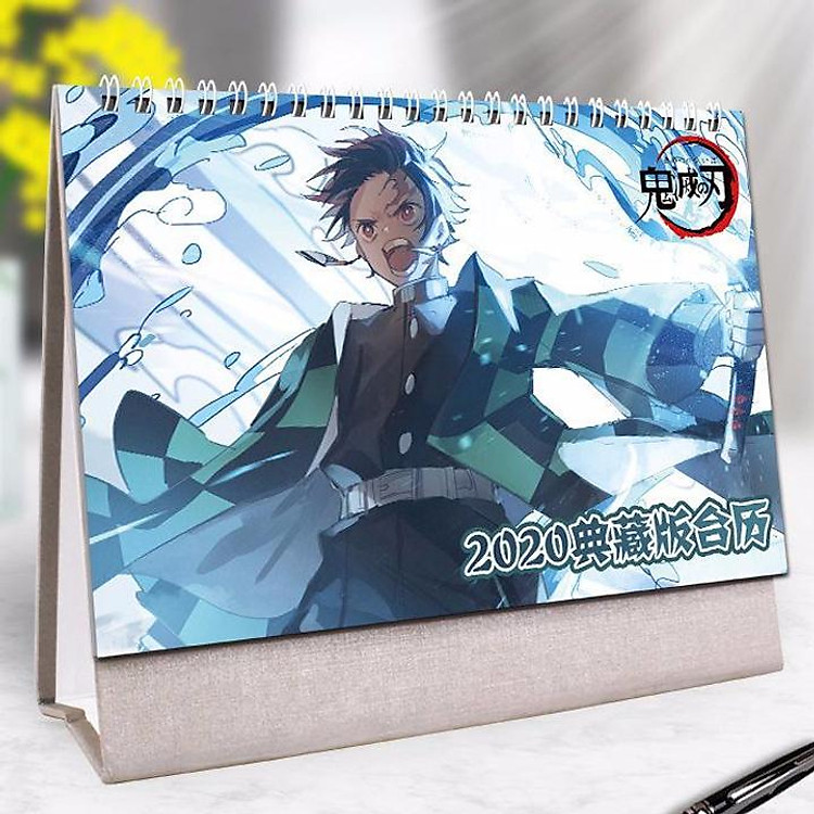 Lịch để bàn 2020 Kimetsu no yaiba thanh gươm diệt quỷ anime tặng ảnh thiết kế Vcone