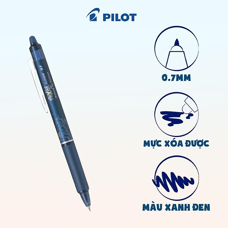 Bút xóa Pilot Frixion Ball Clicker – Đen 0.5mm