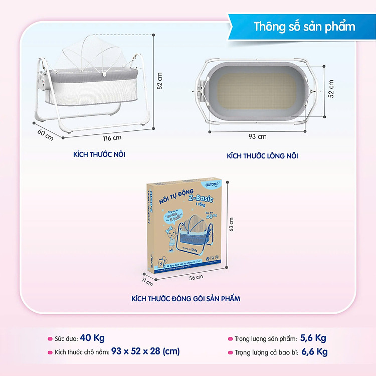 Mua Nôi tự động Autoru Z-Basic chính hãng Chính hãng Tiết kiệm - Hình ảnh 2