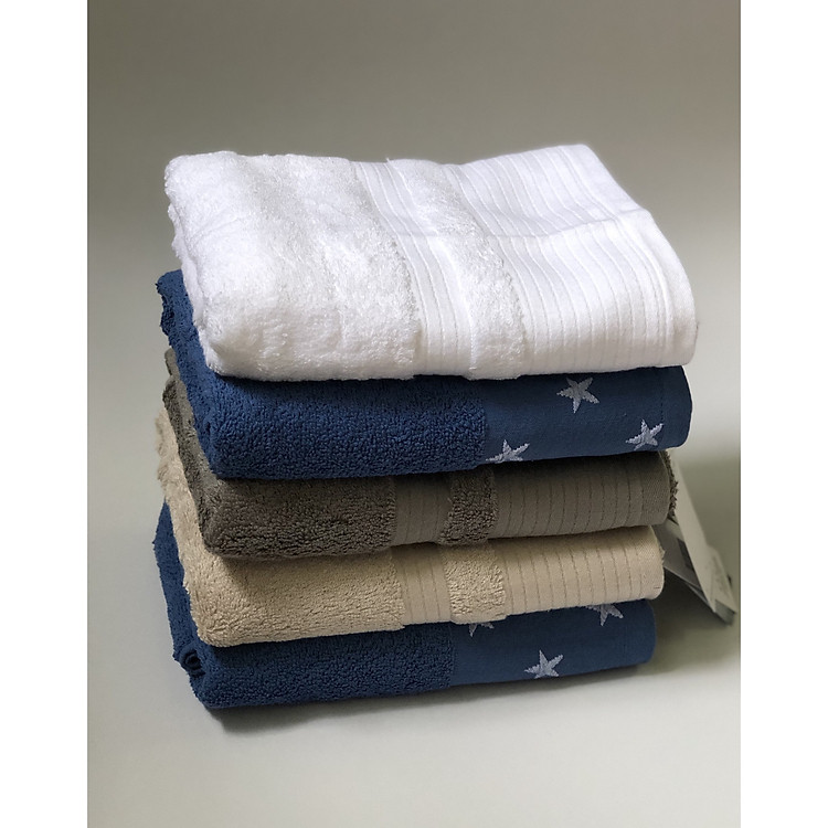 Combo 5 Khăn Tắm Bông Textura KTM 50x90cm (Màu Ngẫu Nhiên)