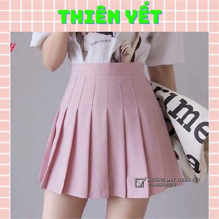 CHÂN VÁY TENNIS XẾP LY HỒNG CÓ QUẦN TRONG