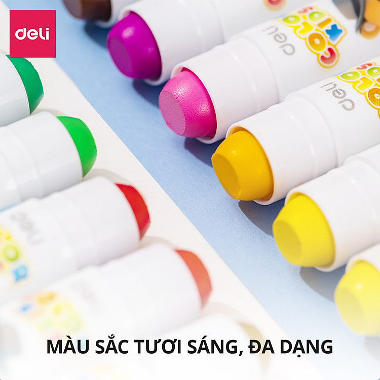 Bút Sáp Màu Dầu Lụa Gấu Con Deli (24 màu) - Ảnh 6