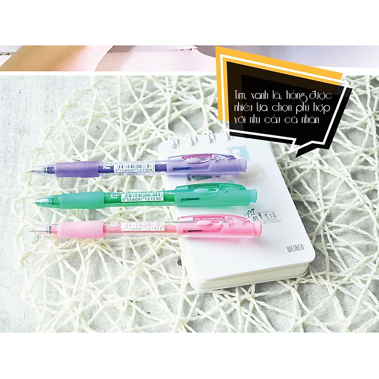 Bút Bi Bấm STABILO Marathon 318F (Bộ 7 bút xanh + Ruột, Bộ 3 bút 2 xanh + 1 đỏ) - Ảnh 3