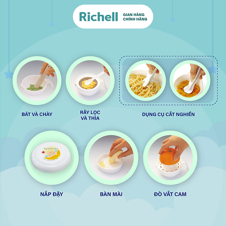 Bộ chế biến ăn dặm Richell Nhật Chính hãng Giá rẻ - Hình ảnh 2