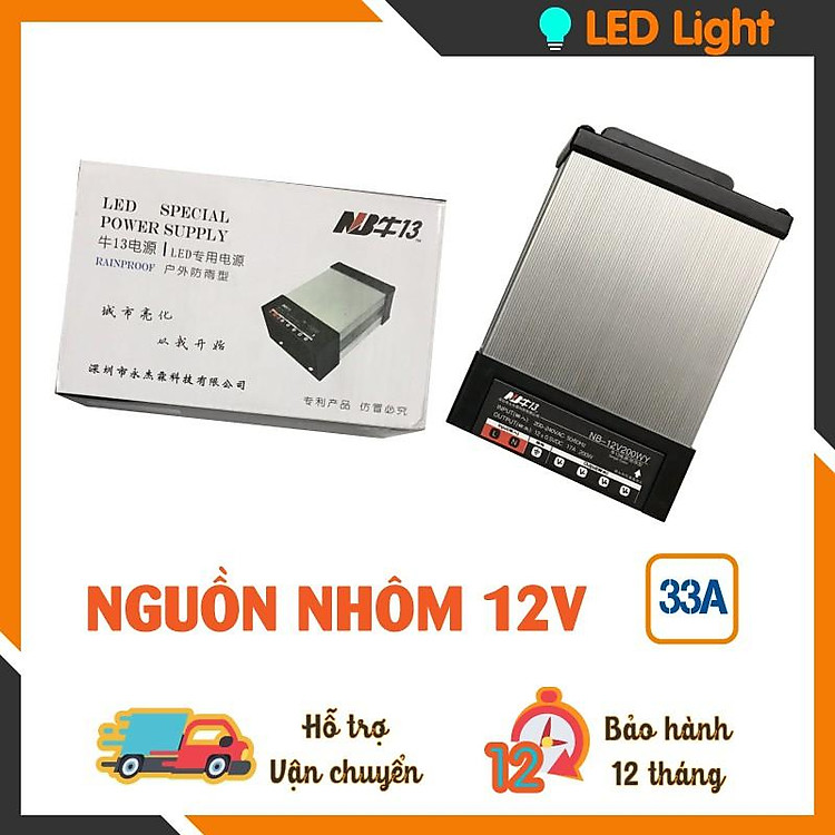NGUỒN NHÔM 12V 33A NGOÀI TRỜI - NGUỒN CAMERA, NGUỒN ĐÈN LED