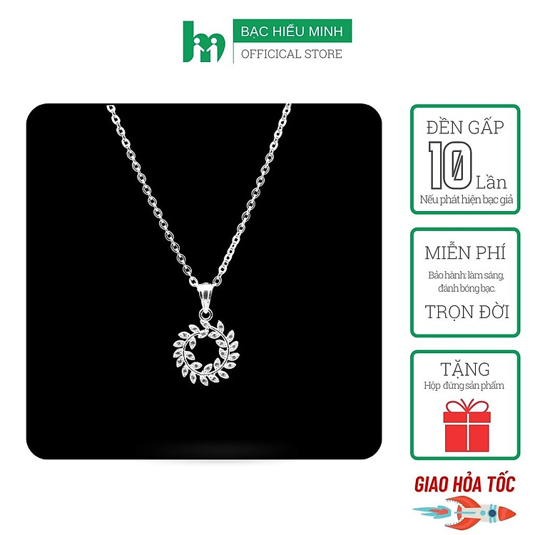 Dây Và Mặt Dây Chuyền Nữ - Vòng Nguyệt Quế - ( Hàng Chính Hãng ) Bạc Hiểu Minh DMD445
