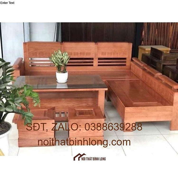 Bộ bàn ghế phòng khách tay trứng Góc L KT2m *1m8