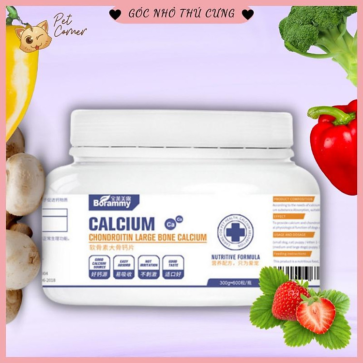 Viên nén Canxi cho chó mèo Borammy
