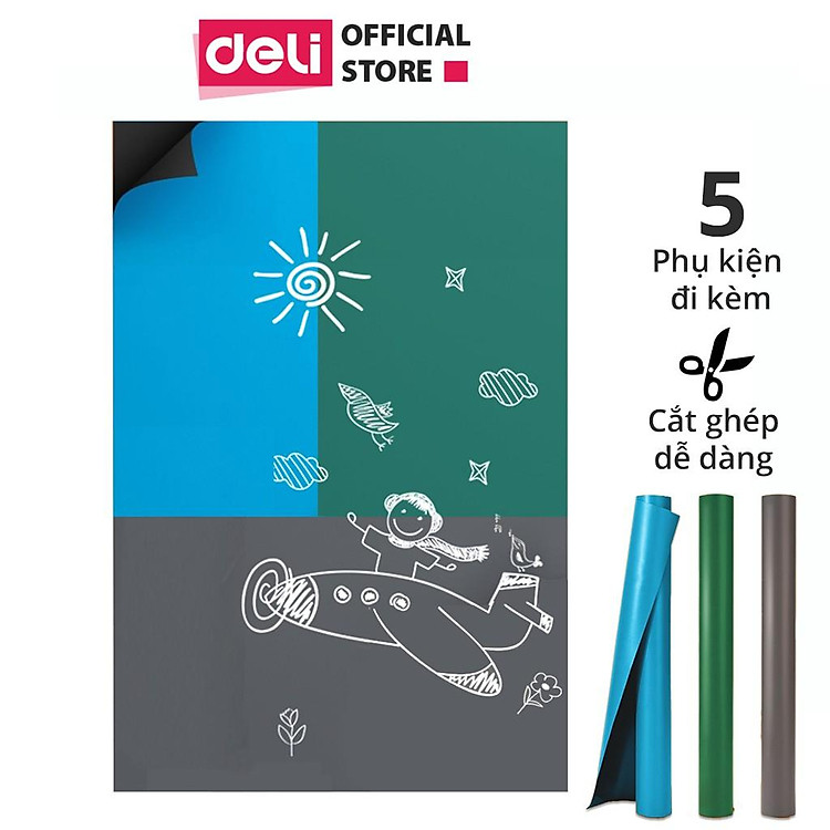 Bảng từ không viền học sinh Deli (450x600mm, 3 màu) - Ảnh 4