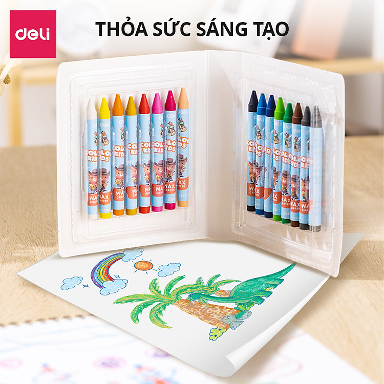 Bút Sáp Màu Colorkids Deli (10 màu) - Ảnh 4