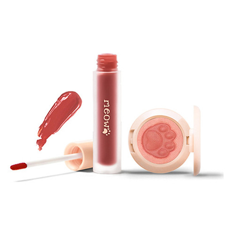 Set Má Hồng Và Son Môi Nee Cara Blush & Lip Glaze Make Up Kits N317