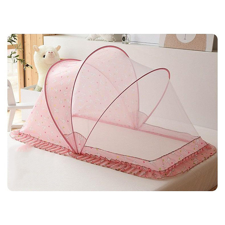 Mùng chụp gấp gọn từ sơ sinh đến 5 tuổi chống muỗi , côn trùng dài 128cm Có kèm túi xách, thích hợp cho việc cất giữ và mang đi ra ngoài