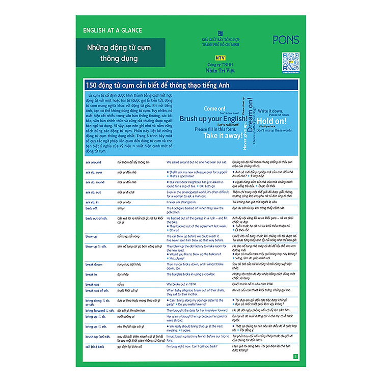 Mua tại Newshop :English At A Glance – Những Động Từ Cụm Thông Dụng