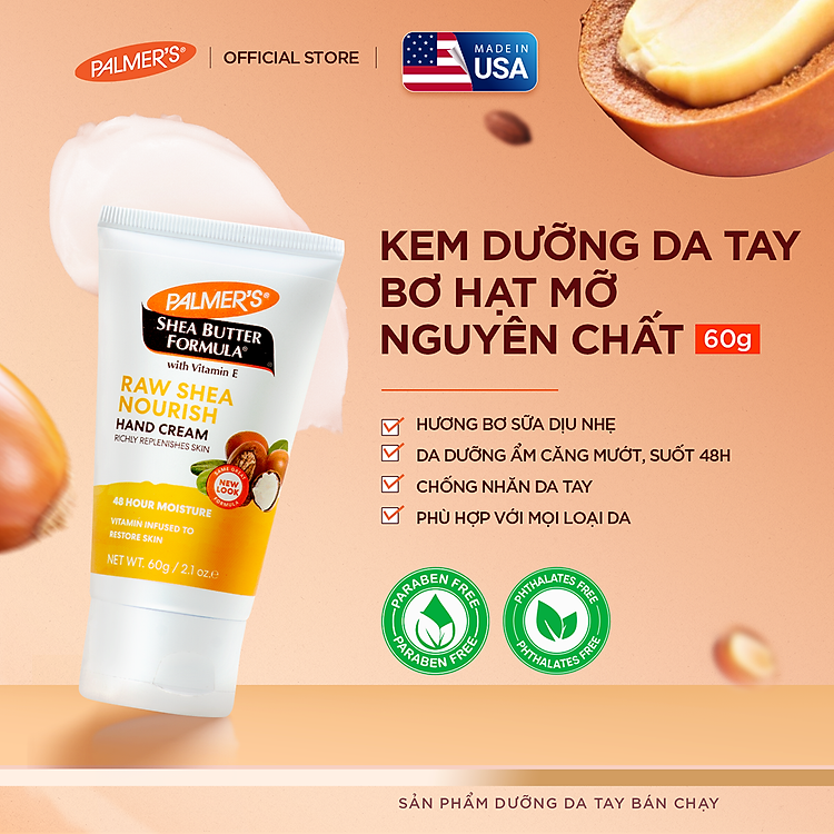 Kem dưỡng da tay Bơ hạt mỡ giúp giảm nhăn Palmer’s – 60G