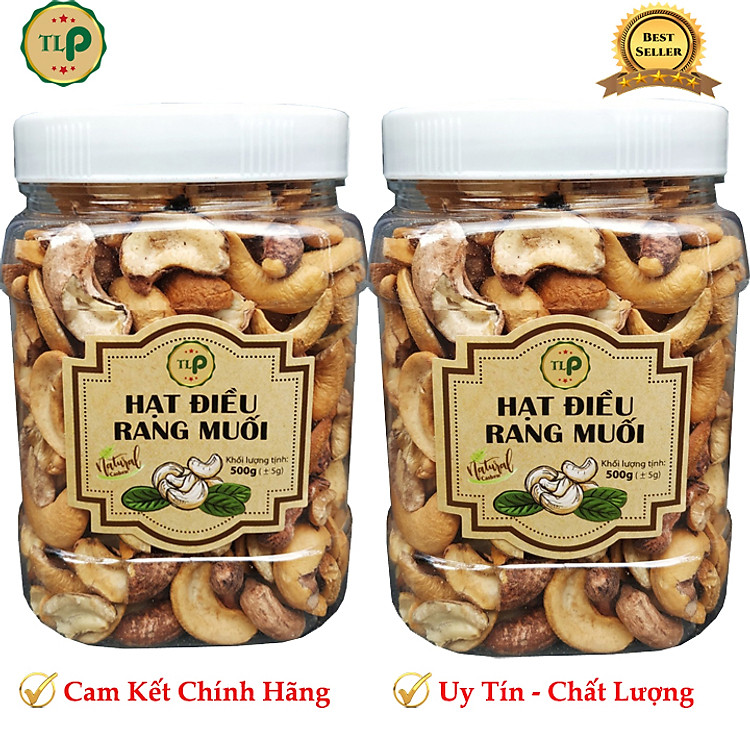 1KG 2 HŨ HẠT ĐIỀU VỠ RANG MUỐI THƠM NGON