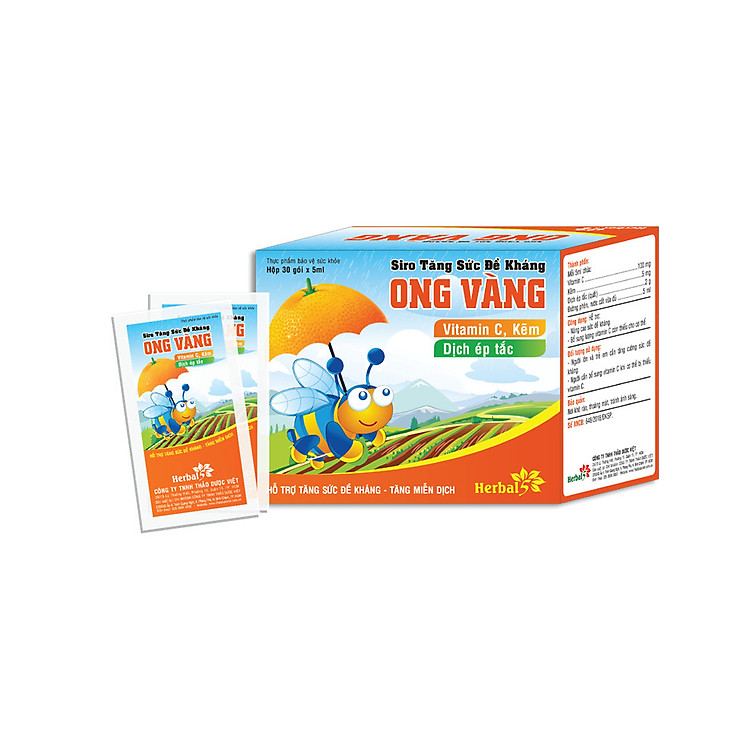Siro Tăng Sức Đề Kháng ONG VÀNG (Hộp 30 gói x 5ml)