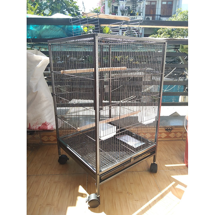 1 lồng T1 thép sơn tĩnh điện cao cấp nhập khẩu 46*46*79 dùng nuôi các dòng vẹt nhỏ và trung