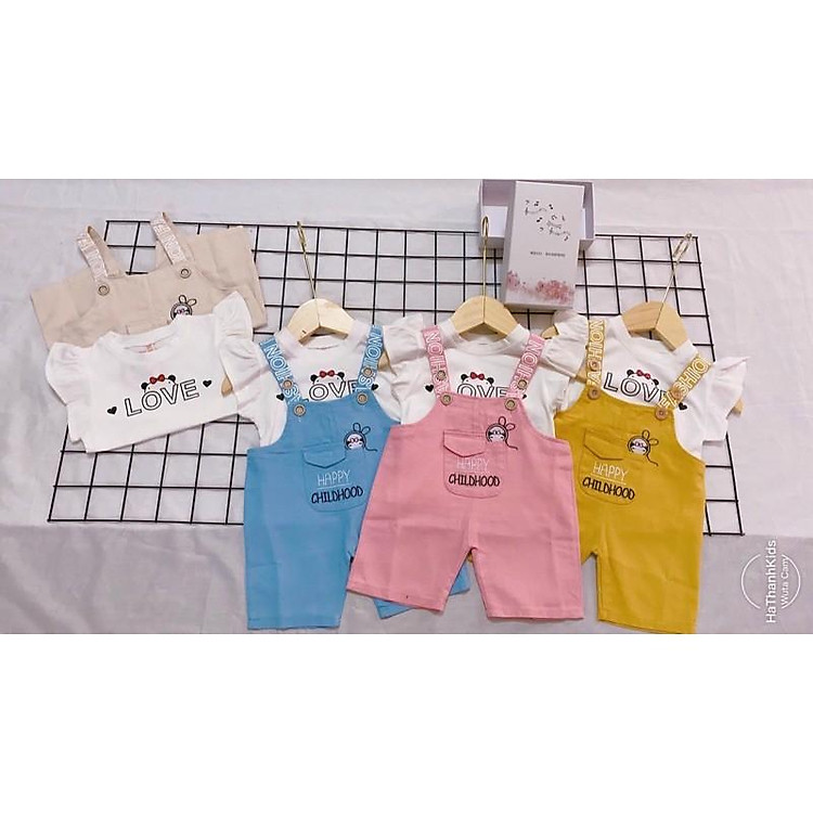 Sét bộ áo yếm cho bé gái từ 1-5 tuổi