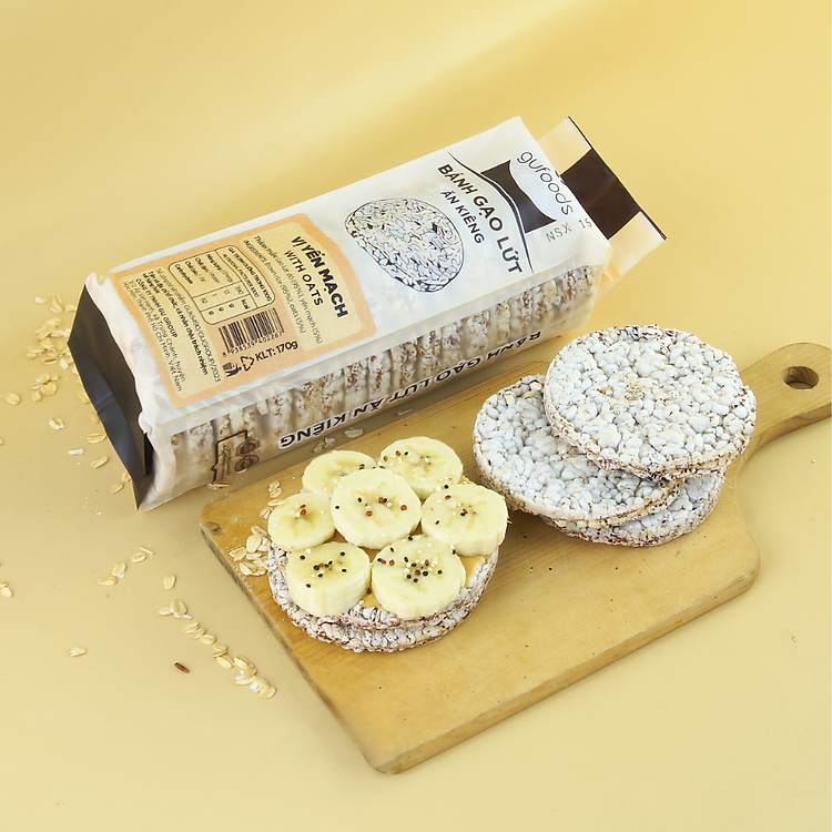 Bánh gạo lứt GUfoods (170g) - Không chiên dầu, Không đường, Từ gạo và ngũ cốc nguyên hạt, Lành mạnh, Phù hợp Eat clean, Ăn vặt healthy, Thực dưỡng, Tập gym, Thuần chay, Đa dạng... - Ảnh 6