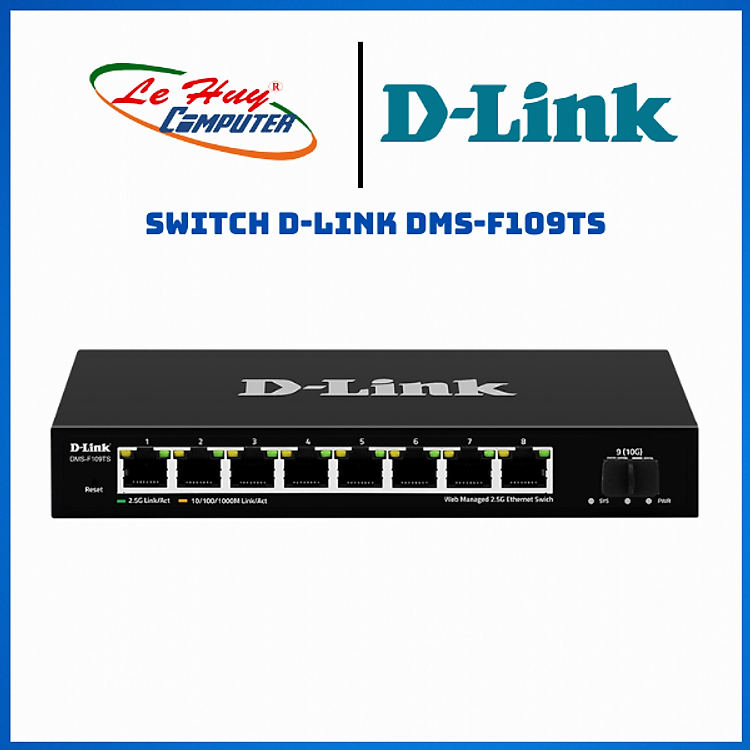 Bộ Chia Mạng Switch D-Link DMS-F109TS 8 Cổng 2.5G và 1 Cổng SFP+ - Hàng Chính Hãng