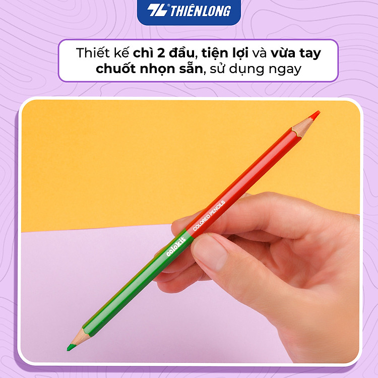 Bút chì 12 màu hai đầu - Thiên Long Colokit (12 chiếc) - Ảnh 4