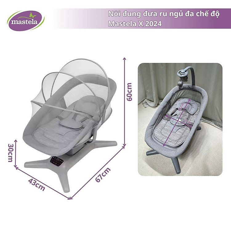 Mua tại Tiki: Nôi đung đưa Mastela X 2024 - Hồng Chính hãng, giá tốt