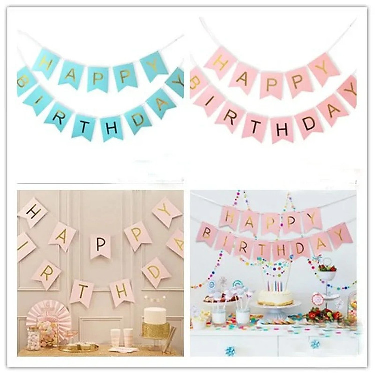 Dây Happy Birthday Đuôi Cá Nhiều Màu - Đen - Ảnh 3